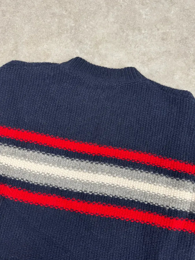 AW2014 Prada Navy Striped Mérinos Wool Sweater QJFdHgR 5