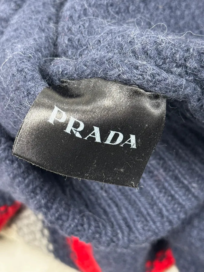 AW2014 Prada Navy Striped Mérinos Wool Sweater QJFdHgR 7