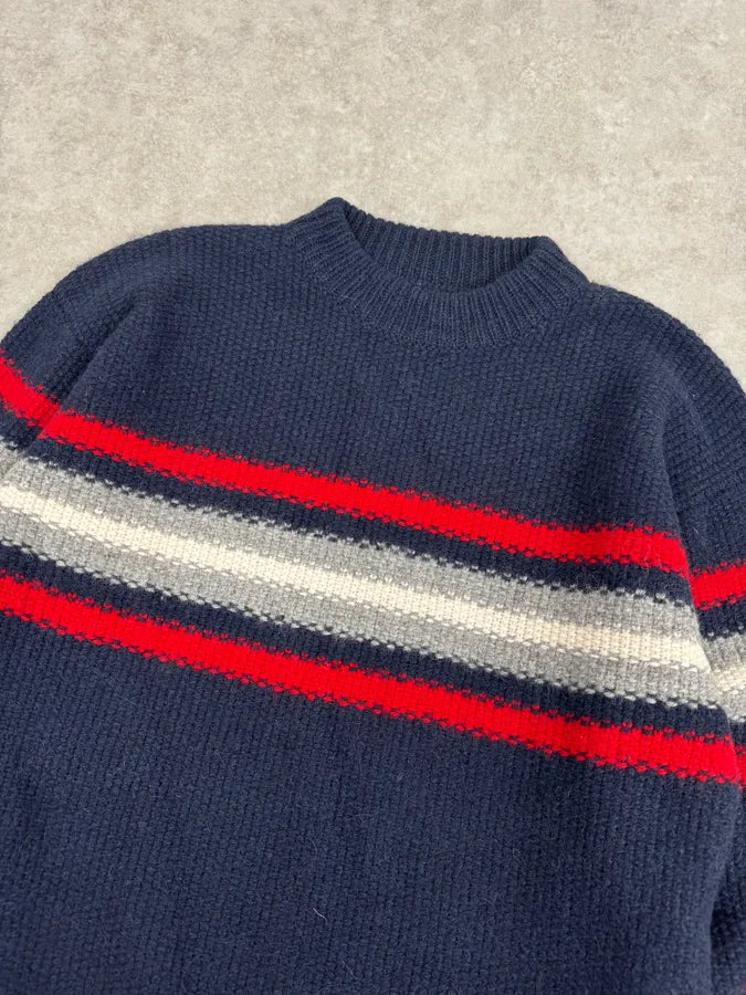 AW2014 Prada Navy Striped Mérinos Wool Sweater QJFdHgR 4