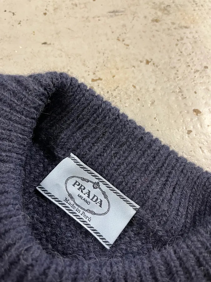 AW2014 Prada Navy Stripes Navy Wool Sweater EonTsZw 6