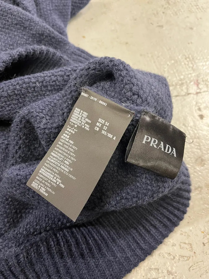 AW2014 Prada Navy Stripes Navy Wool Sweater EonTsZw 7
