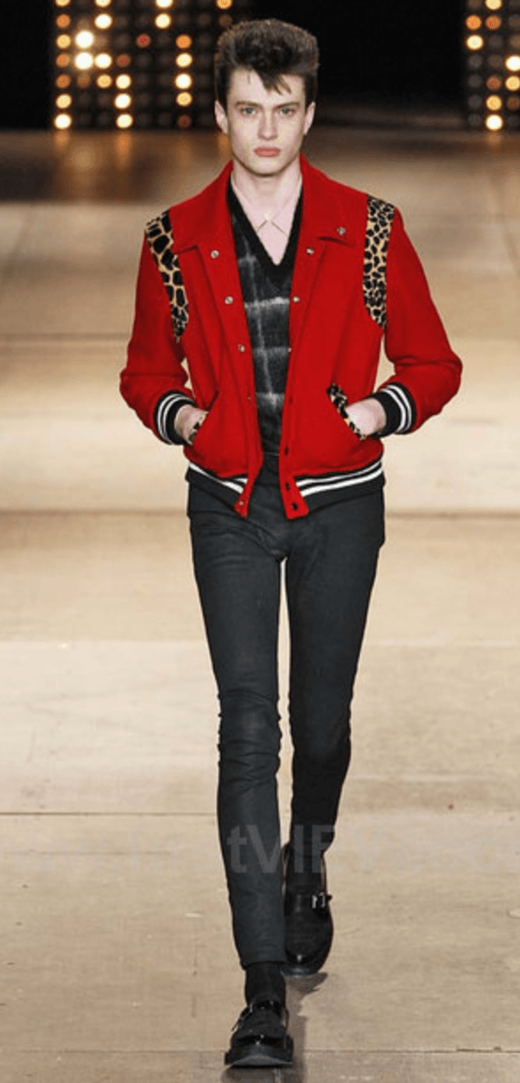 AW2014 Saint Laurent Cheetah Red Pony Hair Teddy Jacket by Hedi Slimane JSiSpSF 1