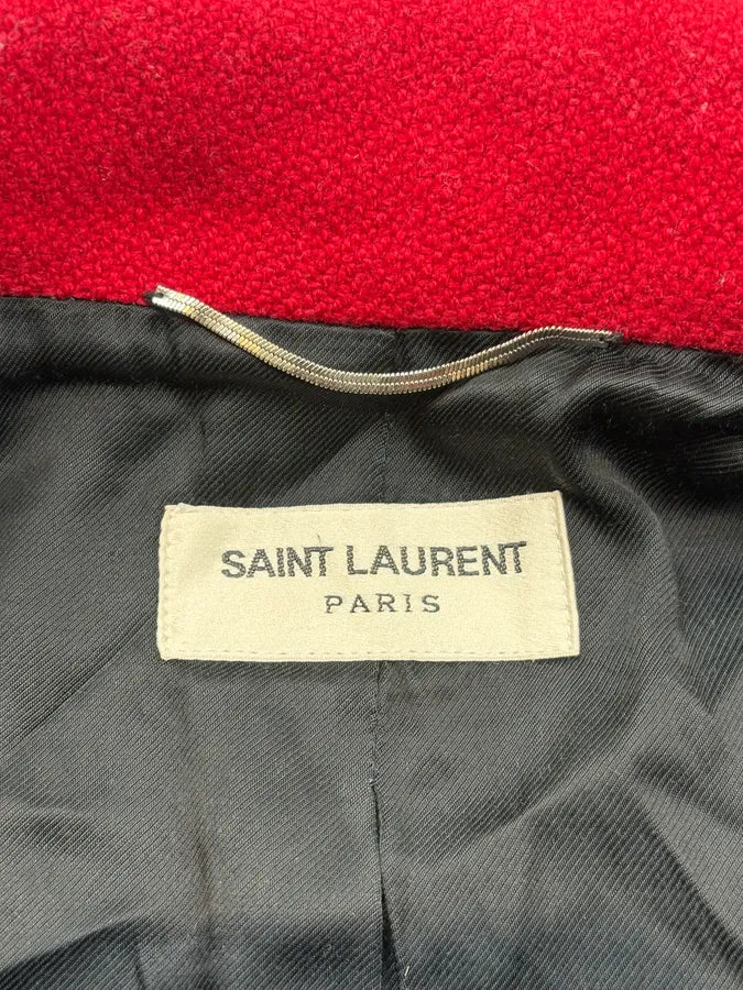 AW2014 Saint Laurent Cheetah Red Pony Hair Teddy Jacket by Hedi Slimane JSiSpSF 11