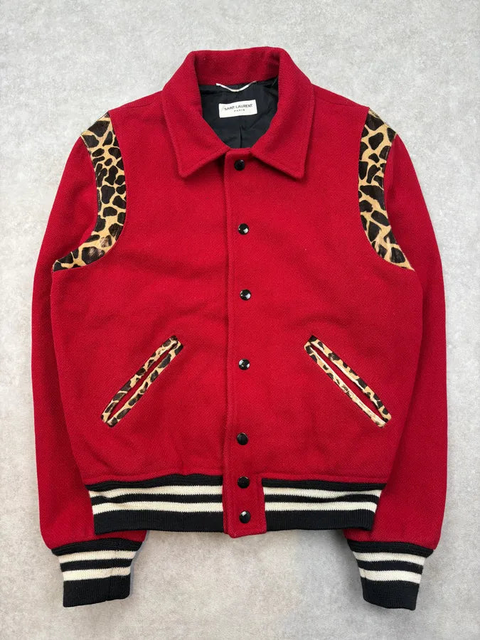 AW2014 Saint Laurent Cheetah Red Pony Hair Teddy Jacket by Hedi Slimane JSiSpSF 2