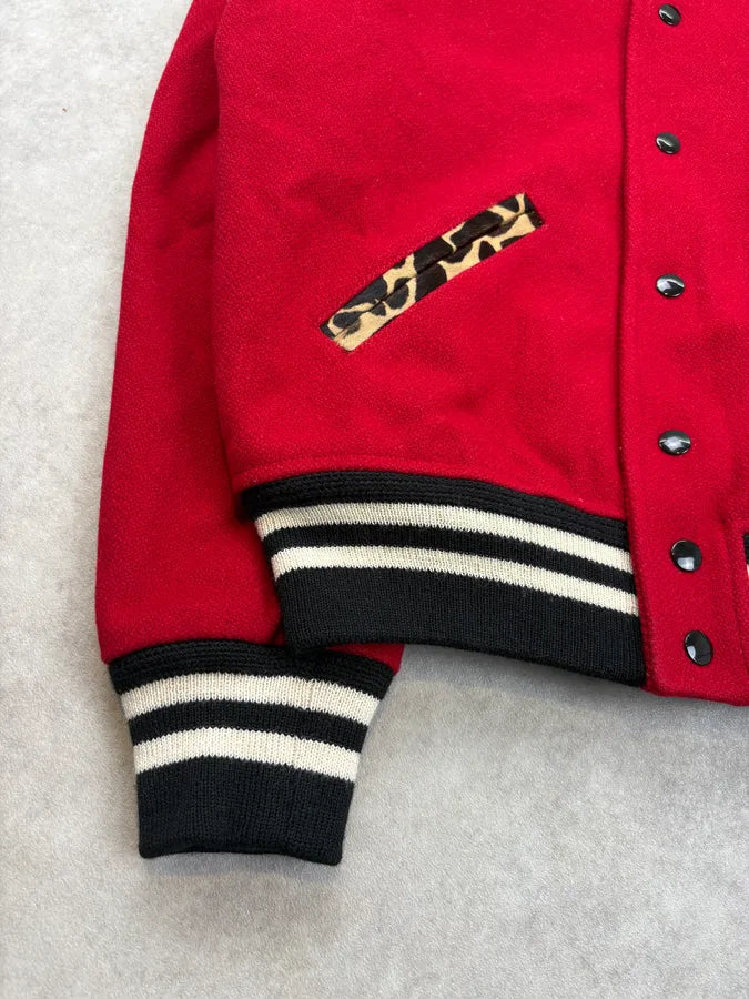 AW2014 Saint Laurent Cheetah Red Pony Hair Teddy Jacket by Hedi Slimane rzMhCBu 6