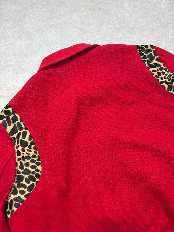 AW2014 Saint Laurent Cheetah Red Pony Hair Teddy Jacket by Hedi Slimane rzMhCBu 7