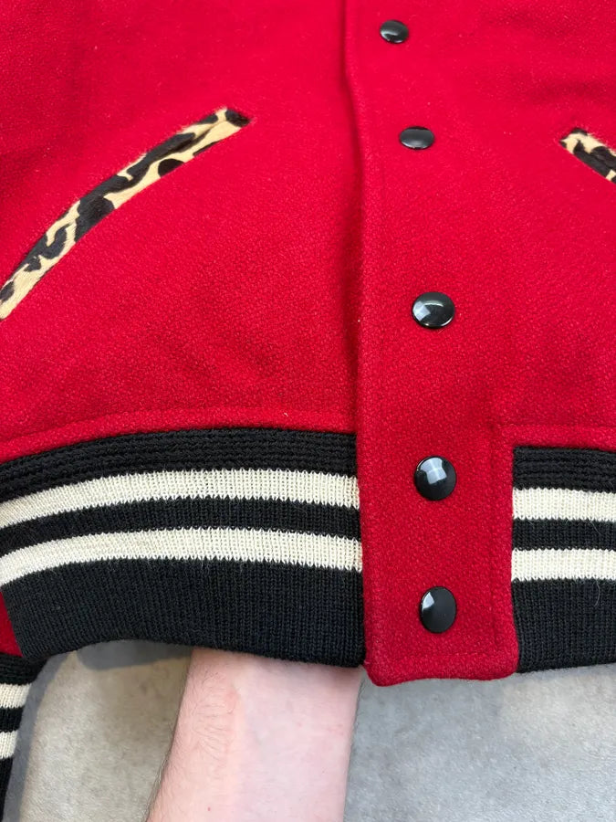 AW2014 Saint Laurent Cheetah Red Pony Hair Teddy Jacket by Hedi Slimane rzMhCBu 8
