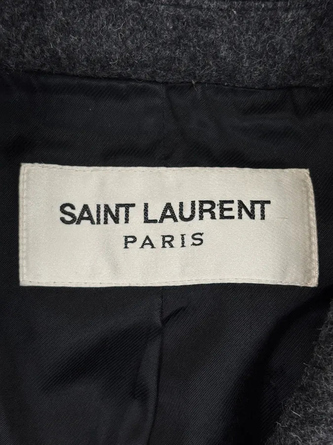 AW2014 Saint Laurent Grey Wool Caban Jacket by Hedi Slimane zlaFWLk 9