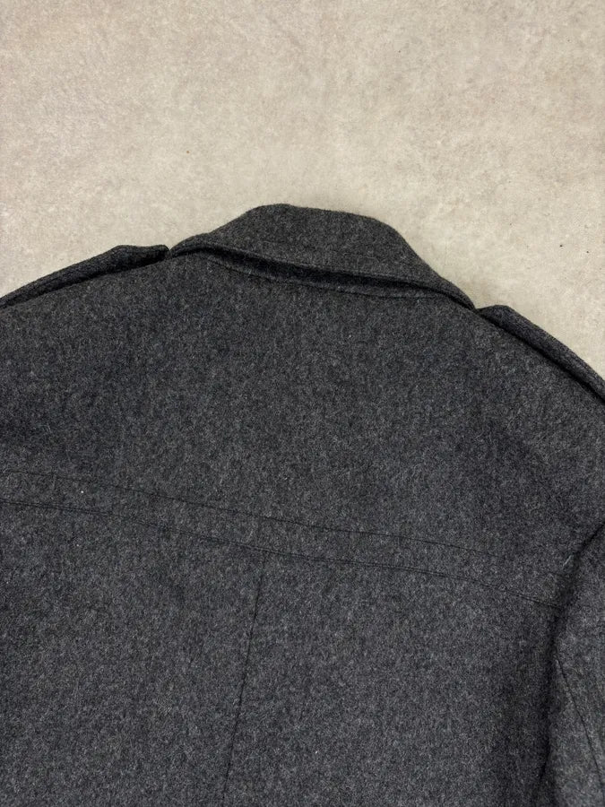 AW2014 Saint Laurent Grey Wool Caban Jacket by Hedi Slimane zlaFWLk 5