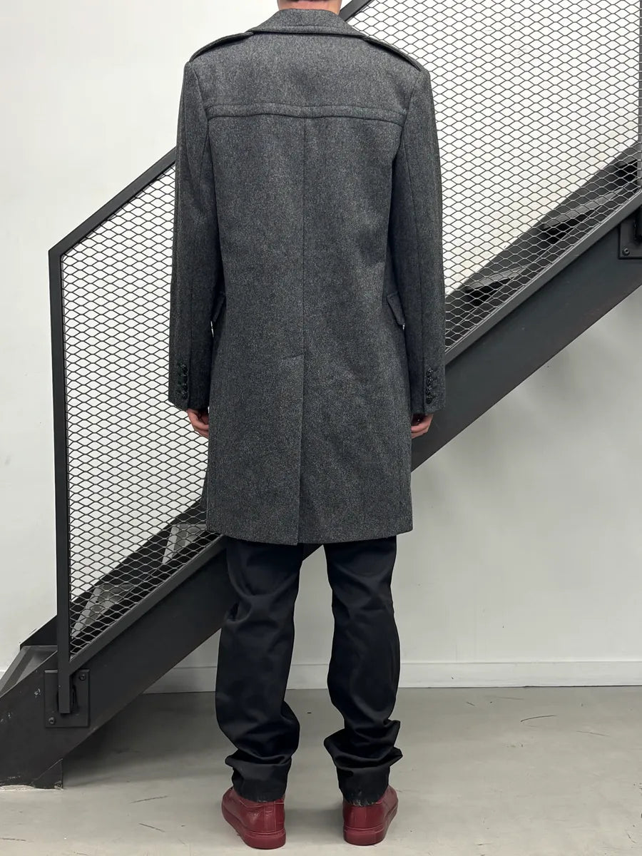 AW2014 Saint Laurent Grey Wool Caban Jacket by Hedi Slimane zlaFWLk 2
