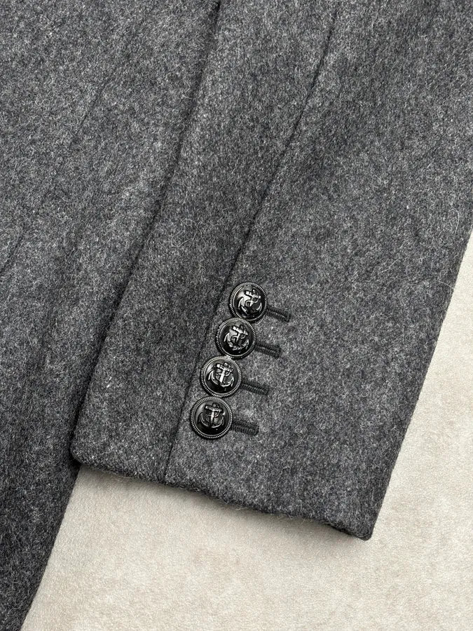 AW2014 Saint Laurent Grey Wool Caban Jacket by Hedi Slimane zlaFWLk 8
