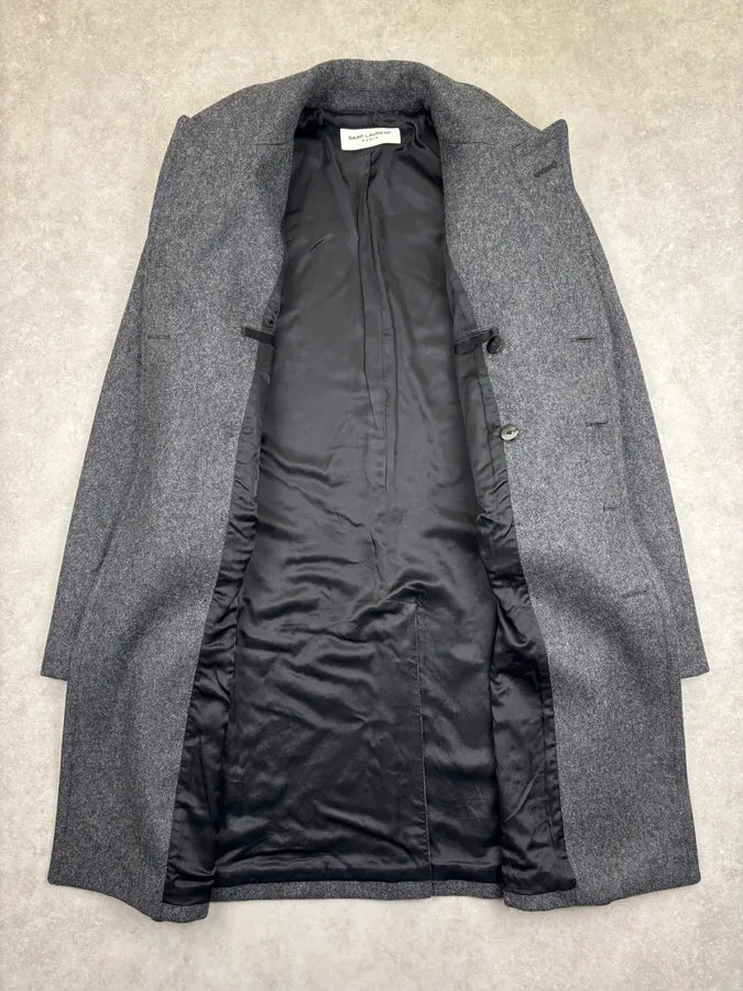 AW2014 Saint Laurent Grey Wool Caban Jacket by Hedi Slimane zlaFWLk 6