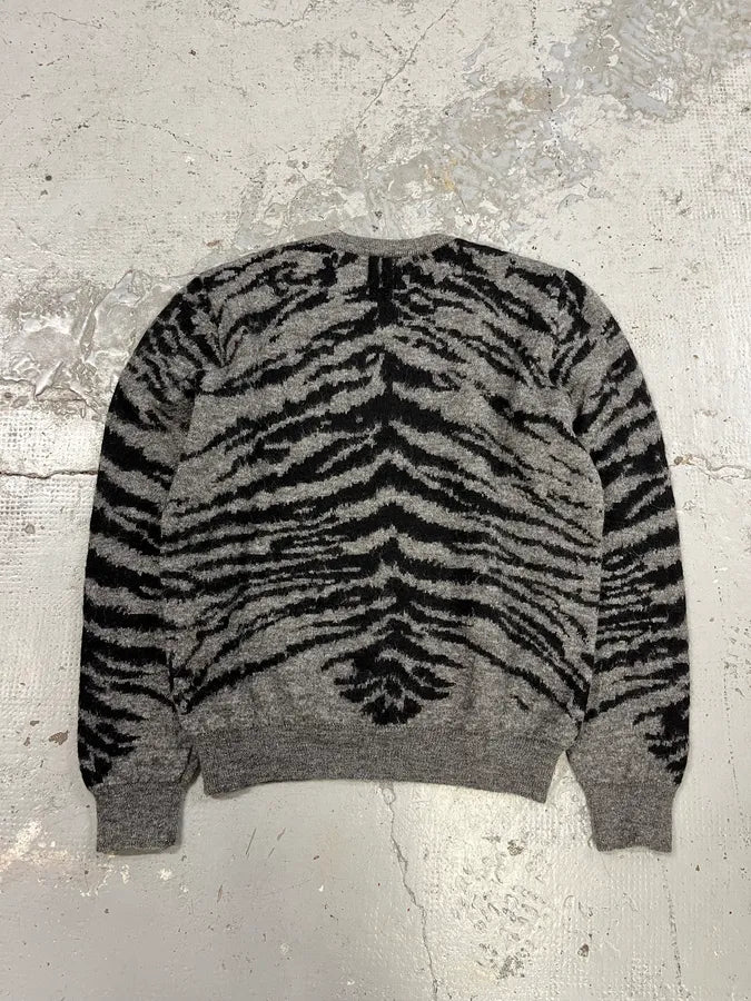 AW2014 Saint Laurent Zebra Black & Grey Wool Sweat UsFKeFU 7