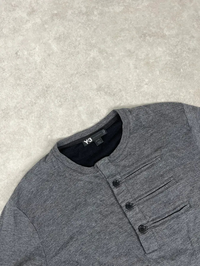 AW2014 Yohji Yamamoto Grey Henley Longsleeve WsWlDzw 4