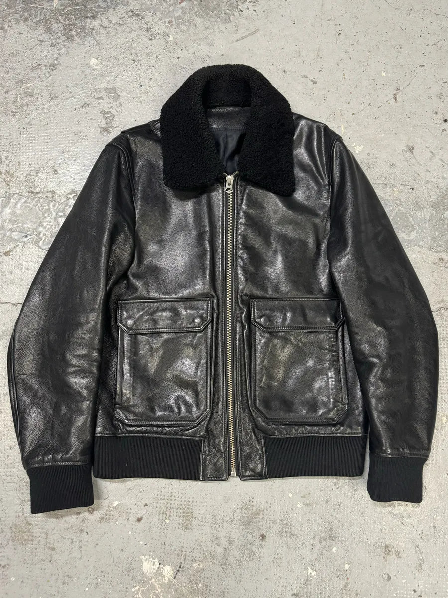 AW2015 Acne Studios Abel Black Cow Leather Jacket YwyUvcJ 0