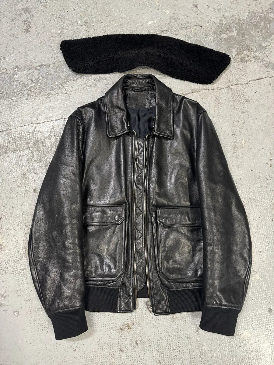 AW2015 Acne Studios Abel Black Cow Leather Jacket YwyUvcJ 1