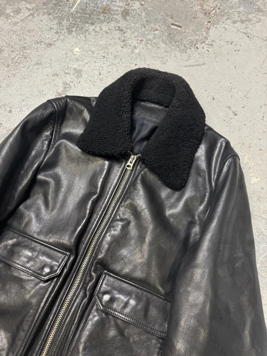 AW2015 Acne Studios Abel Black Cow Leather Jacket YwyUvcJ 10