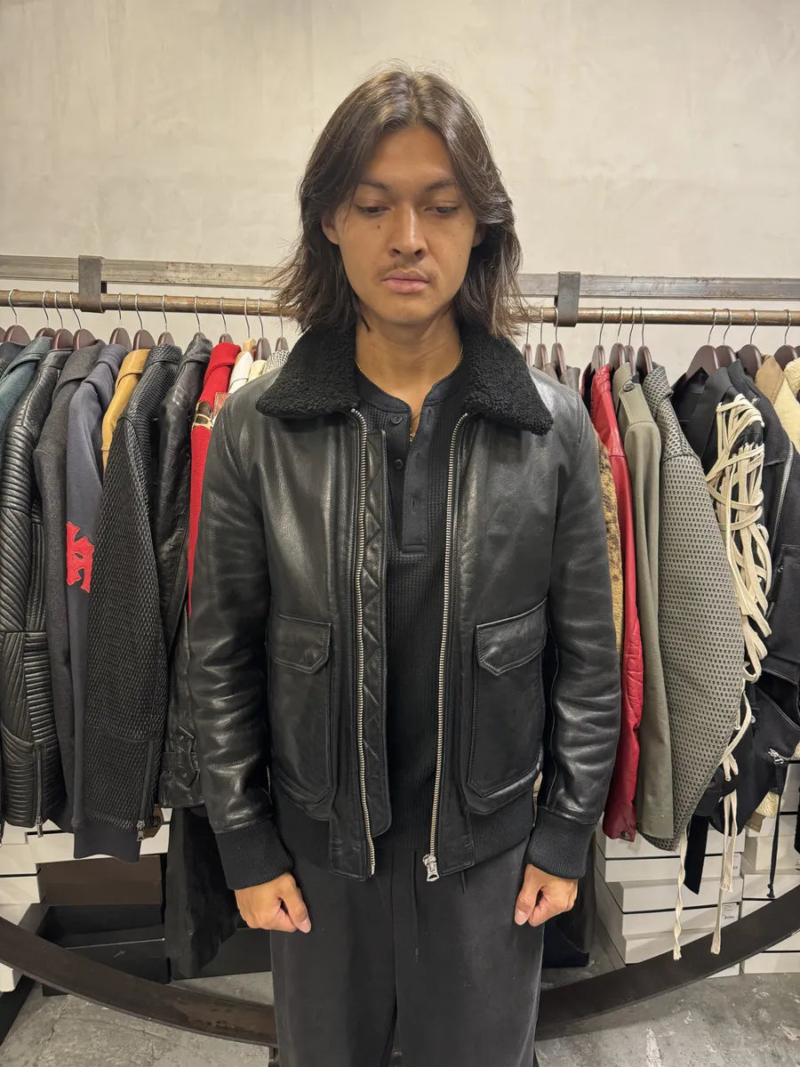 AW2015 Acne Studios Abel Black Cow Leather Jacket YwyUvcJ 3