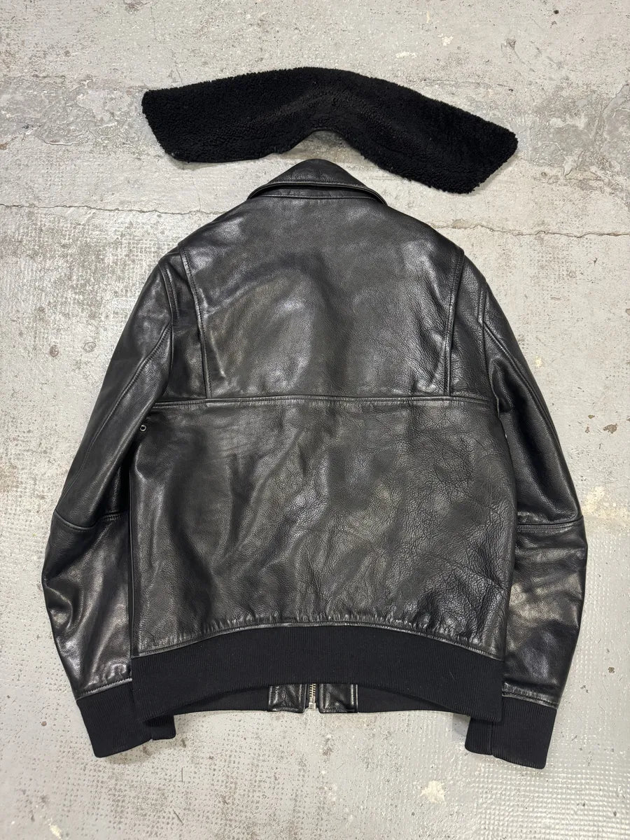 AW2015 Acne Studios Abel Black Cow Leather Jacket YwyUvcJ 7
