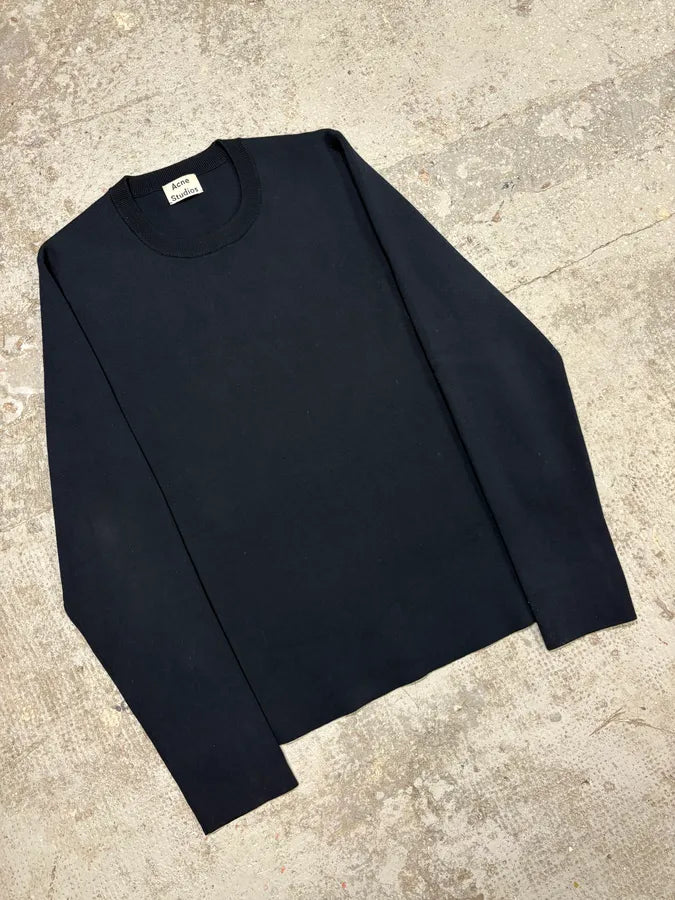 AW2015 Acne Studios Navy Wool Minimalist Sweater ZWiOFbl 3