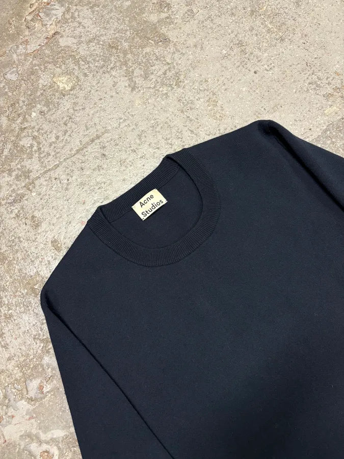 AW2015 Acne Studios Navy Wool Minimalist Sweater ZWiOFbl 4