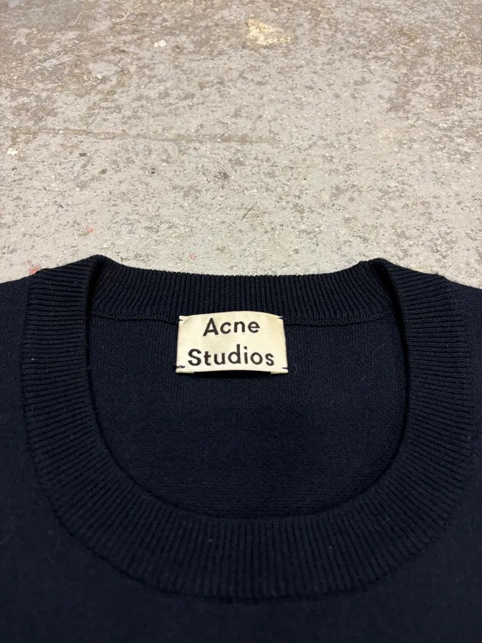 AW2015 Acne Studios Navy Wool Minimalist Sweater ZWiOFbl 7