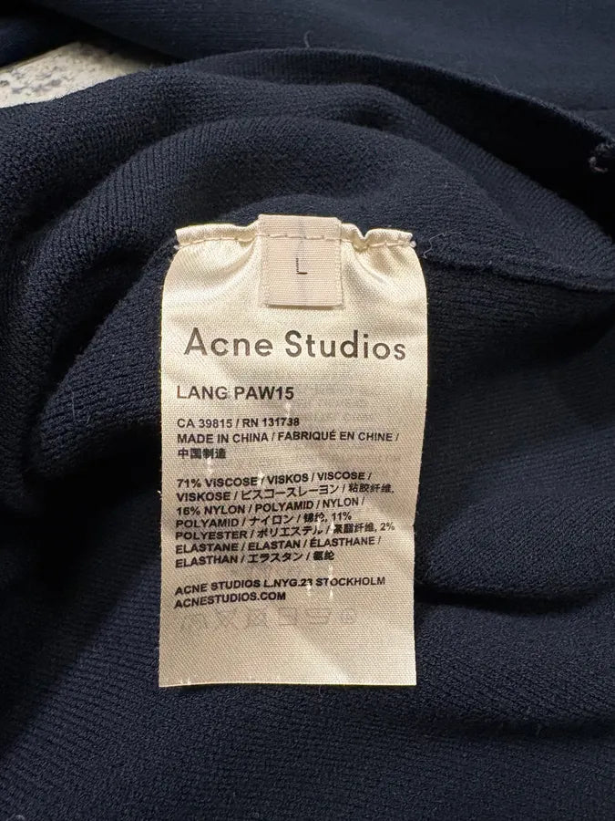 AW2015 Acne Studios Navy Wool Minimalist Sweater ZWiOFbl 8