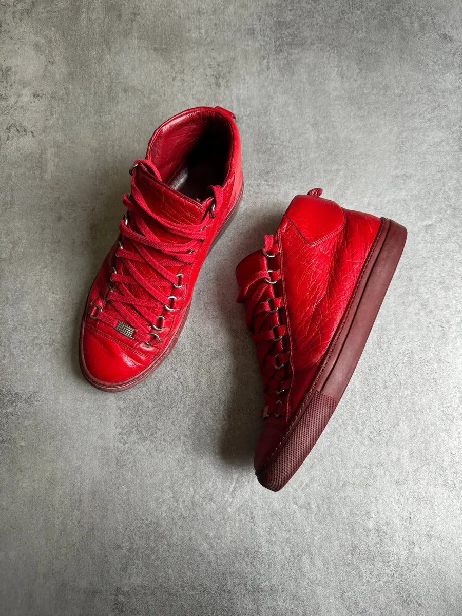 AW2015 Balenciaga Arena High Red Vibrant Leather wYbBrll 10