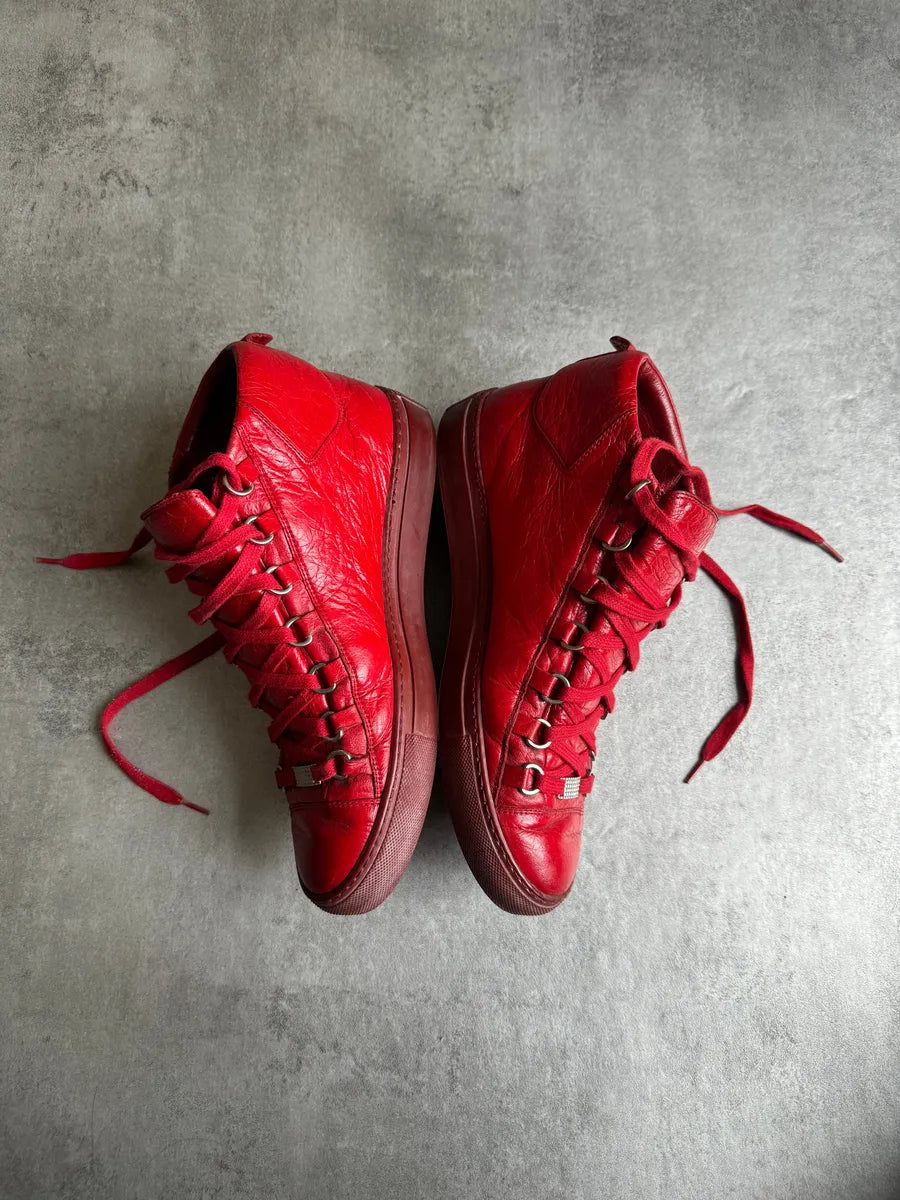 AW2015 Balenciaga Arena High Red Vibrant Leather wYbBrll 4