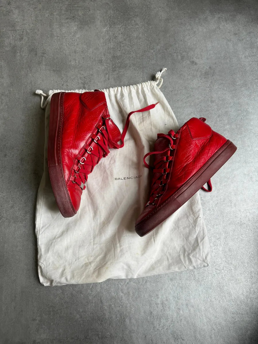 AW2015 Balenciaga Arena High Red Vibrant Leather wYbBrll 6