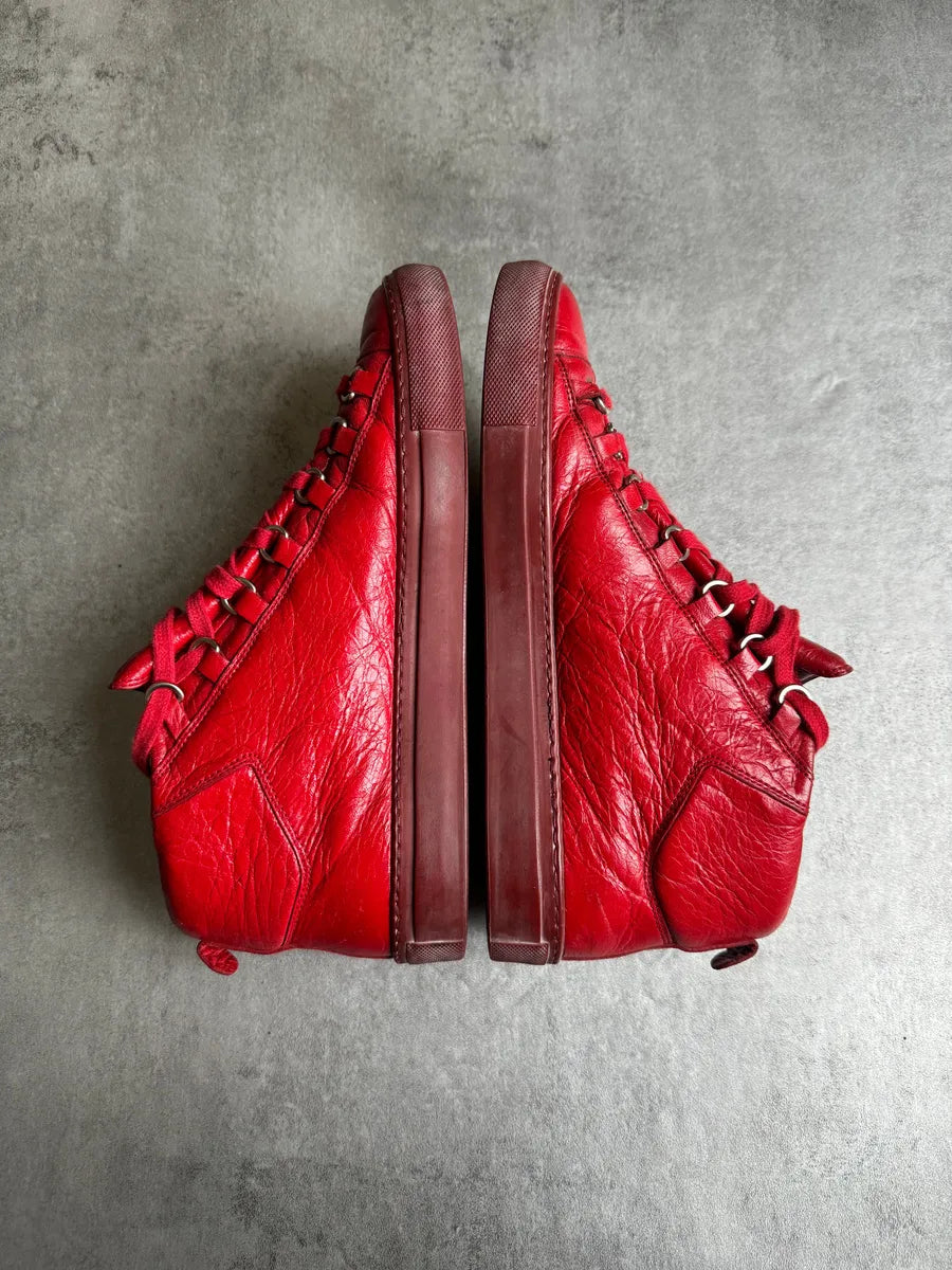 AW2015 Balenciaga Arena High Red Vibrant Leather wYbBrll 8