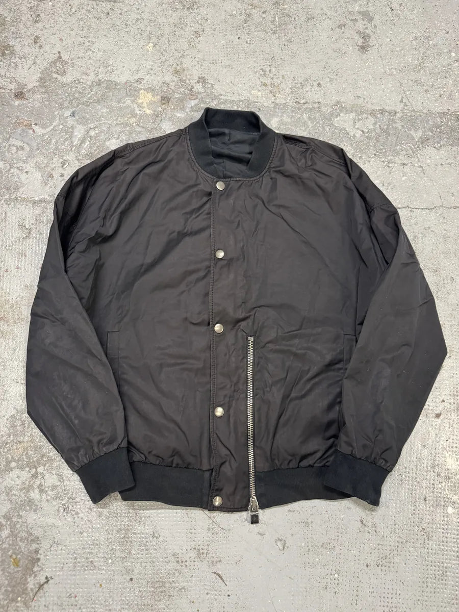 AW2015 Balenciaga Black Asymmetrical Bomber Jacket YTXKUPg 0