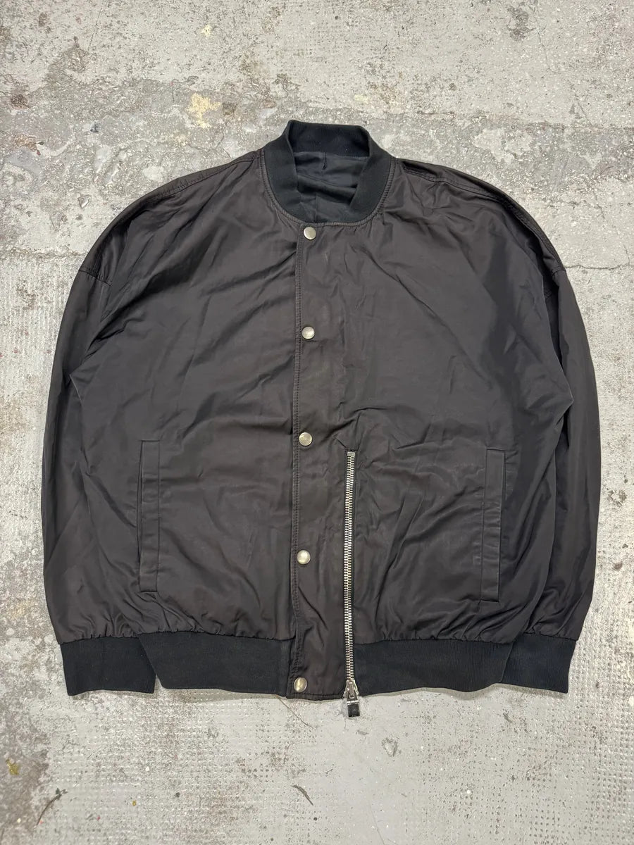 AW2015 Balenciaga Black Asymmetrical Bomber Jacket YTXKUPg 2
