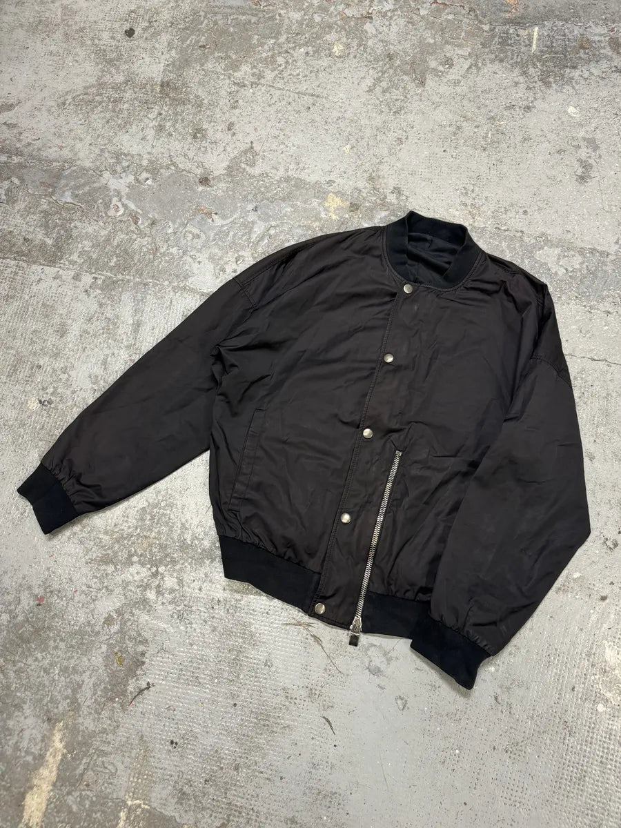 AW2015 Balenciaga Black Asymmetrical Bomber Jacket YTXKUPg 7