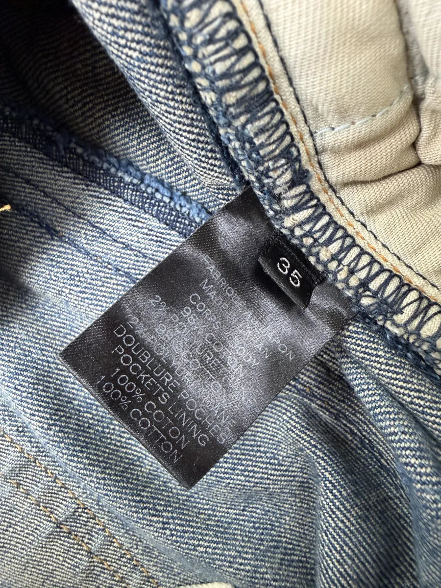 AW2015 Balmain Blue Biker Denim Jeans EtAIqJl 8