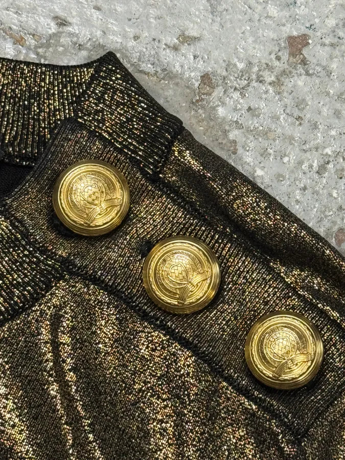 AW2015 Balmain Golden Buttons Shiny Sweater IUEyVaq 3