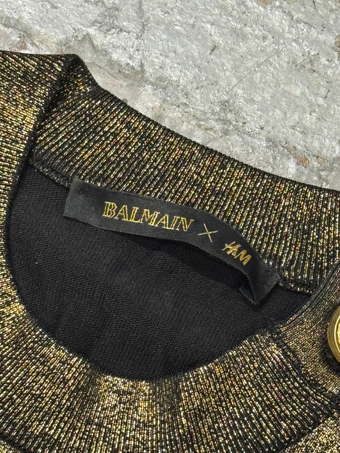 AW2015 Balmain Golden Buttons Shiny Sweater IUEyVaq 5