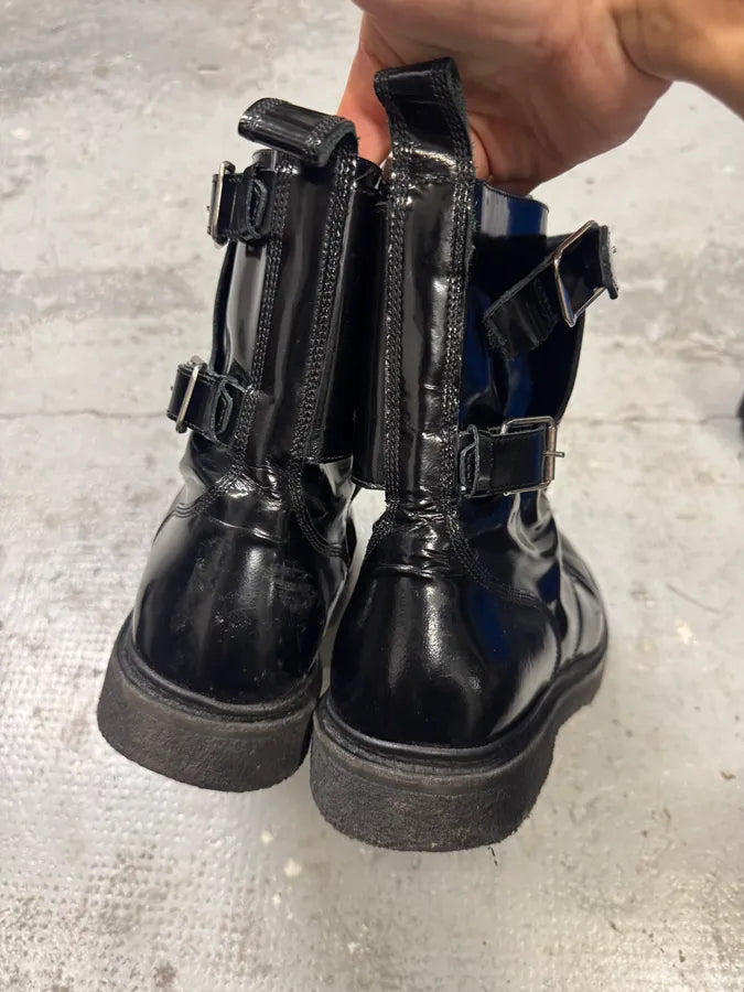 AW2015 Balmain H&M Black Ankle Leather Boots (44eu/us10) NQGkxGj 2