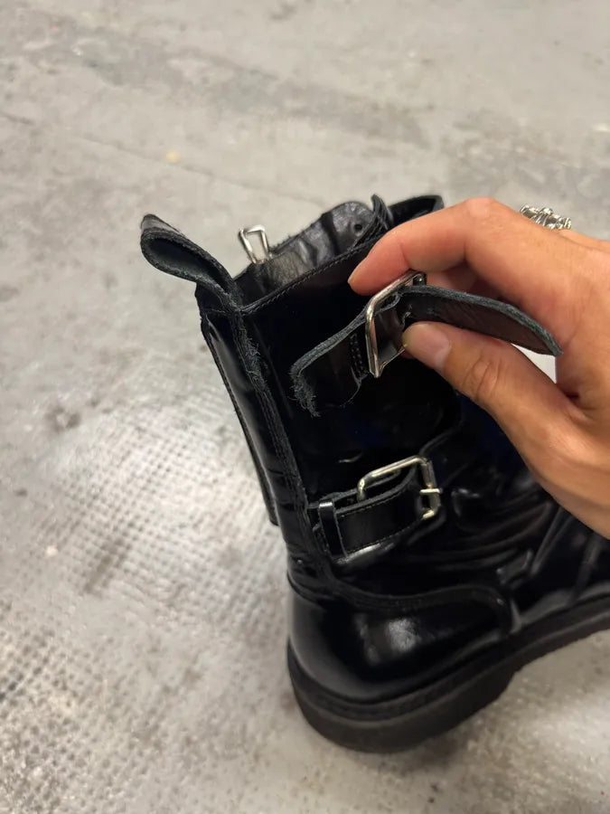 AW2015 Balmain H&M Black Ankle Leather Boots (44eu/us10) NQGkxGj 4