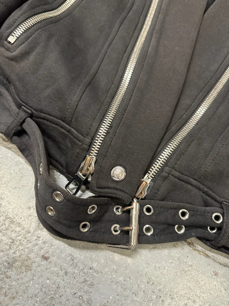 AW2015 Balmain H&M Black Horpist Spike Biker Black Jacket IOfhYIo 7