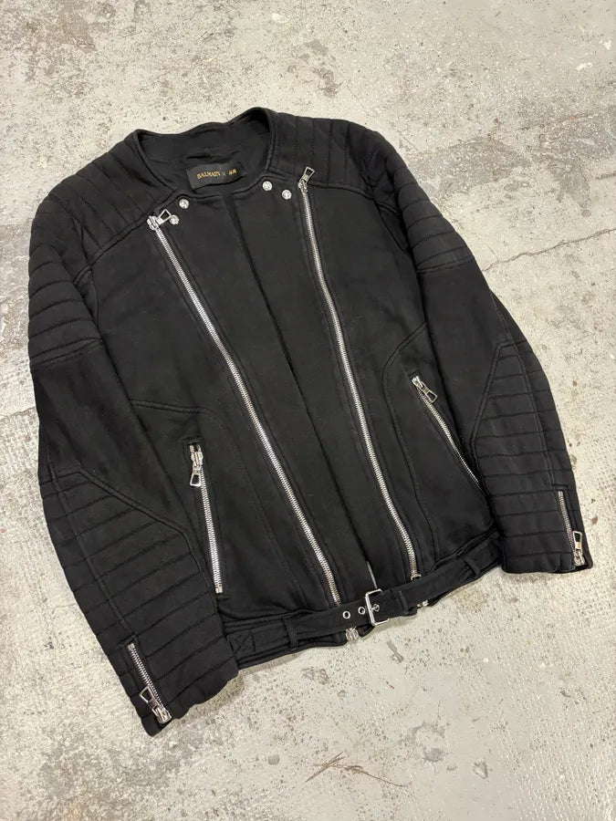 AW2015 Balmain H&M Horpist Quilted Black Sweater LFIAHlb 3