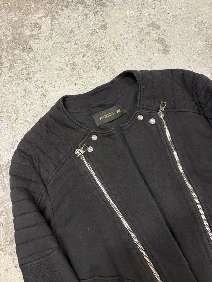 AW2015 Balmain H&M Horpist Quilted Black Sweater LFIAHlb 4