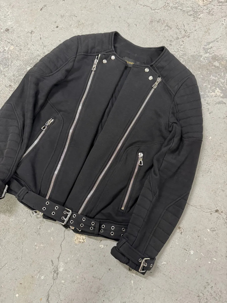 AW2015 Balmain H&M Horpist Quilted Black Sweater igVLYlI 1