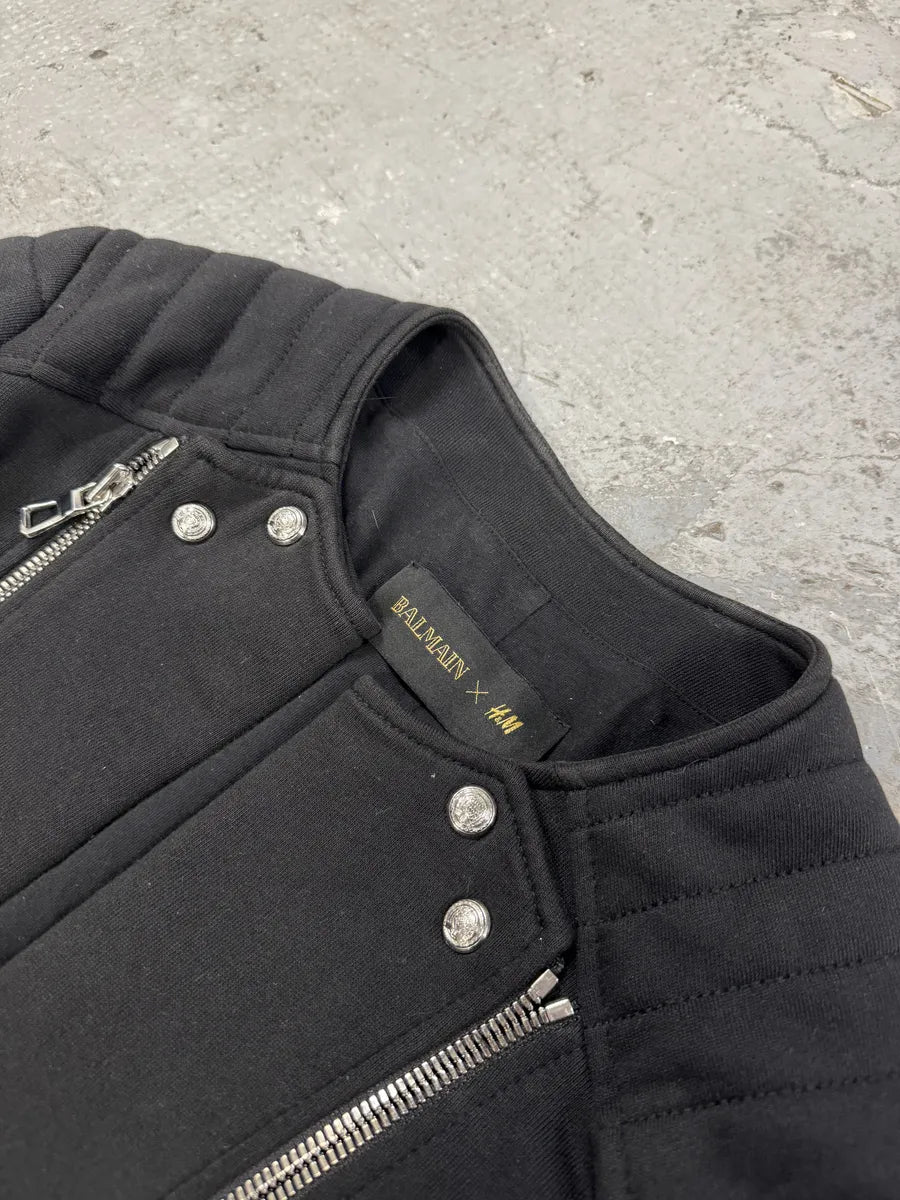 AW2015 Balmain H&M Horpist Quilted Black Sweater igVLYlI 5