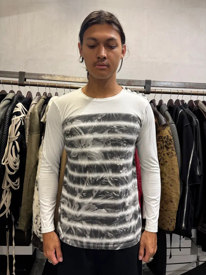 AW2015 Balmain Jungle Stripes White Longsleeves aGUdOcV 1