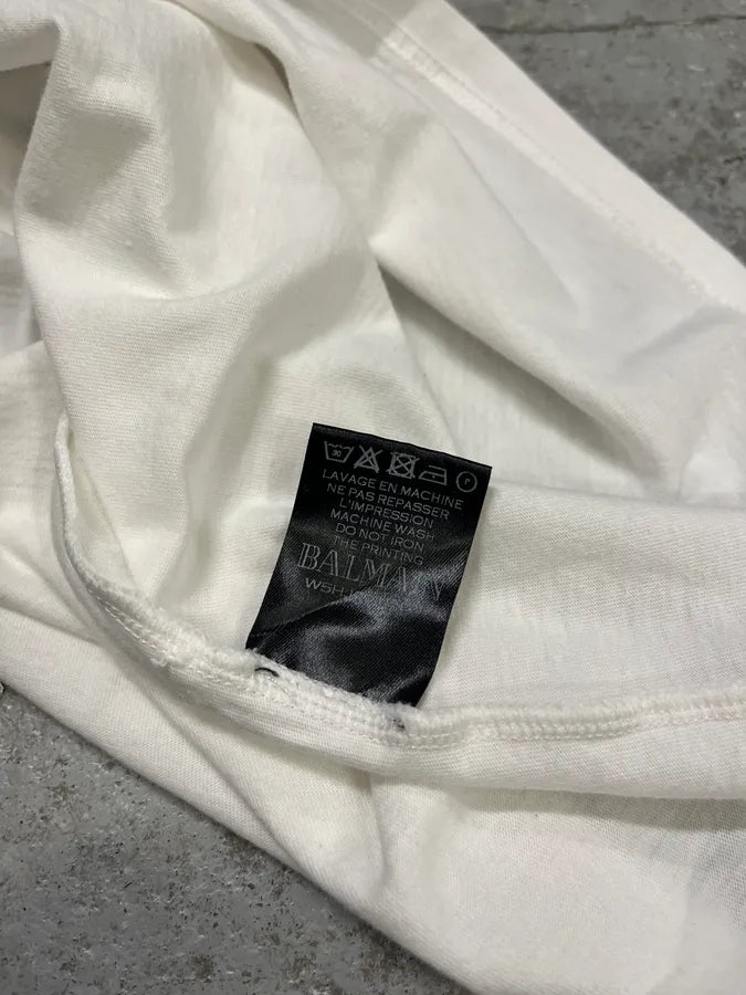 AW2015 Balmain Phoenix White T-Shirt MRPNByh 8