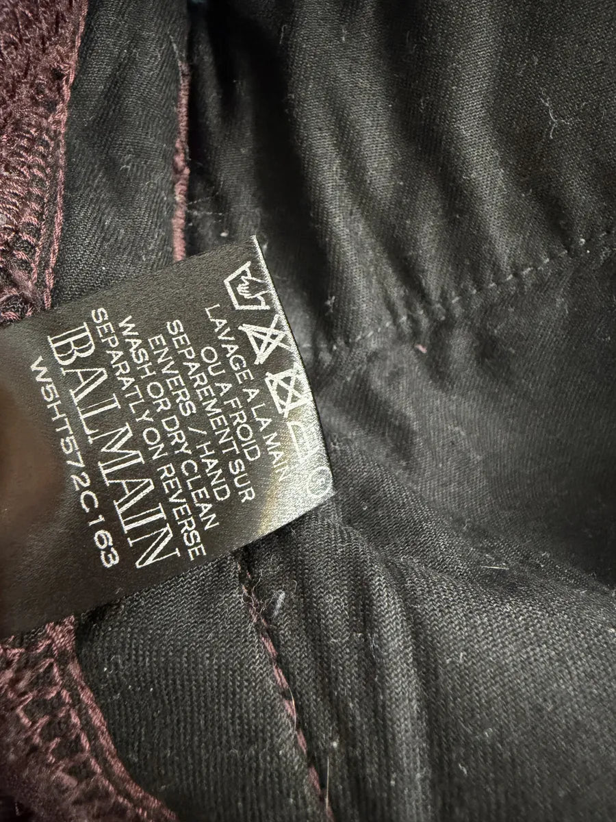 AW2015 Balmain Purple Biker Slim Denim Jeans TIMqhnz 12