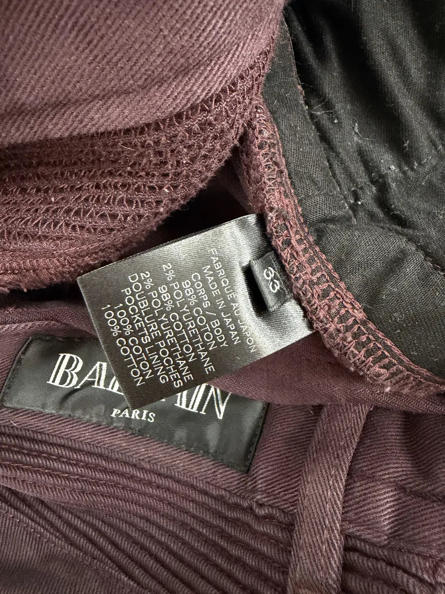 AW2015 Balmain Purple Biker Slim Denim Jeans TIMqhnz 13