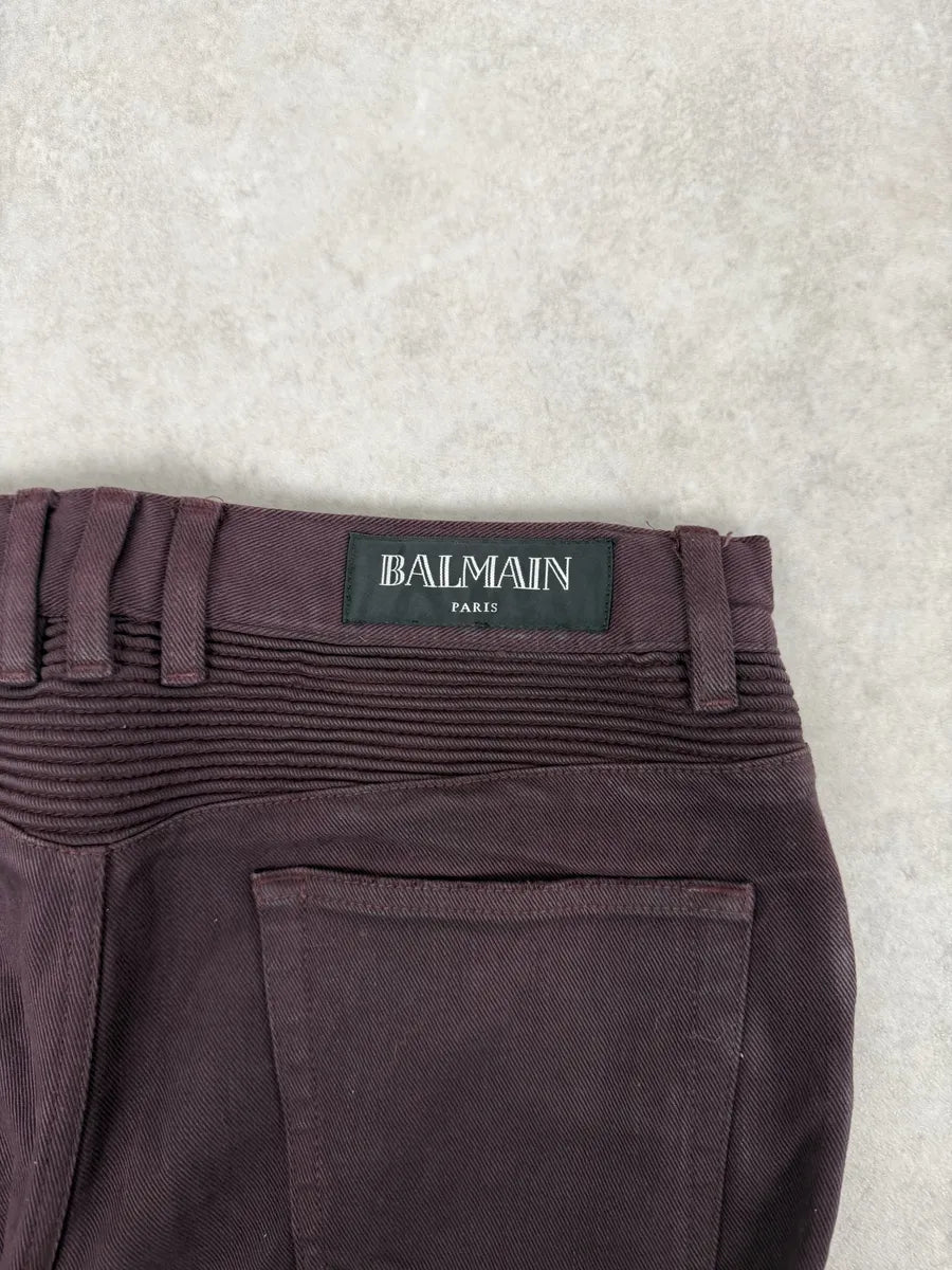 AW2015 Balmain Purple Biker Slim Denim Jeans TIMqhnz 7