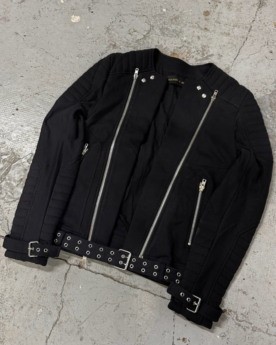 AW2015 Balmain x H&M Black Horpist Biker Sweater SSxLNAN 2